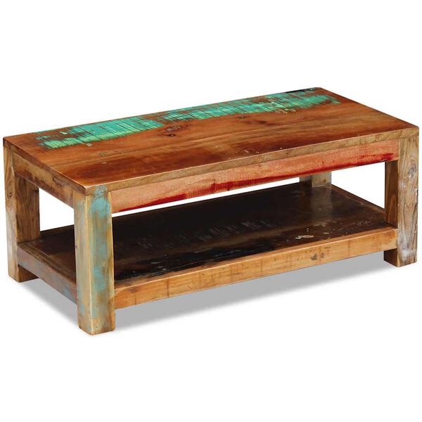 vidaXL Coffee Table Solid Reclaimed Wood 90x45x35 cm