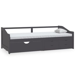 vidaXL 3-Seater Day Bed without Mattress Grey Solid Pinewood 90x200cm