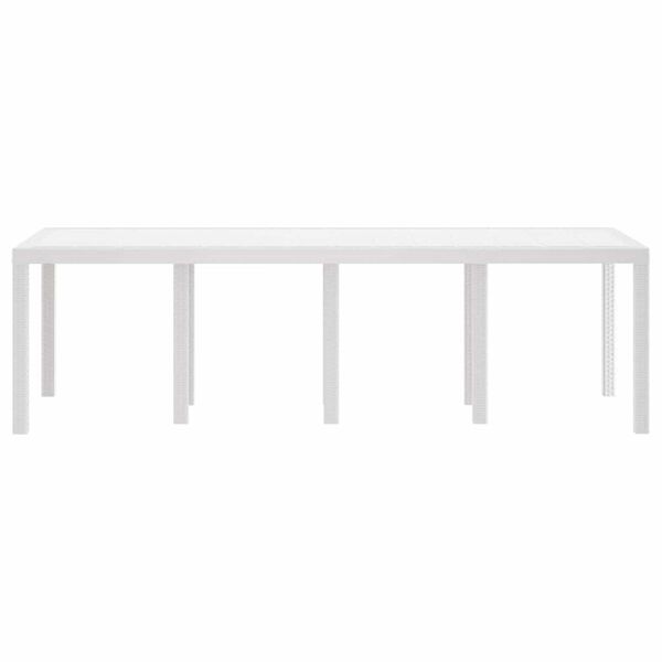 vidaXL Garden Dining Table White 250 x 100 x 73 cm Poly Rattan