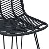 vidaXL Bar Chair 2 pcs Black 44.5 x 53 x 111 cm Rattan and Iron