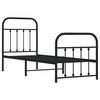 vidaXL Metal Bed Frame without Mattress with Footboard Black 75x190cm