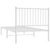 vidaXL Metal Bed Frame without Mattress with Headboard White 90x190cm