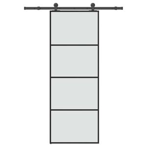vidaXL Sliding Door with Hardware Set 76x205 cm ESG Glass&Aluminium