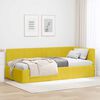 vidaXL Corner Bed Frame with Headboard Yellow 100 cm x 200 cm Velvet