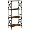 vidaXL Bookcase 4-Tier Smoked Oak 59x35x132 cm Engineered Wood