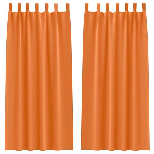 vidaXL Blackout Curtains with Rings 2 pcs Bright Orange 260 x 140 cm