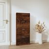 vidaXL Shoe Cabinet Smoked Oak 59x17x150 cm Engineered Wood