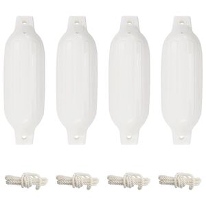 vidaXL Boat Fenders 4 pcs White &Oslash; 11x40 cm PVC