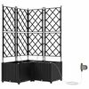 vidaXL Garden Planter 3 pcs Black 80 x 80 x 142 cm PP