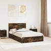 vidaXL Storage Bed with Drawer Smoked Oak 135 x 190 cm Engineered Wood