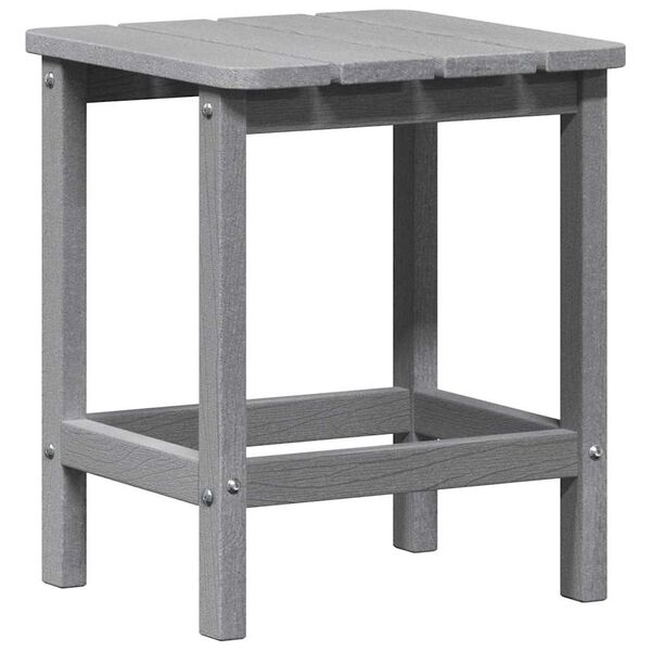 vidaXL Adirondack Side Table Light grey 38 x 38 x 46 cm HDPE