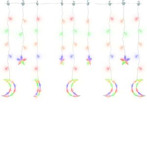 vidaXL Star and Moon Fairy Lights Remote Control 138 LED Colourful