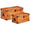 vidaXL Storage Chest Set 2 Pieces Rough Mango Wood