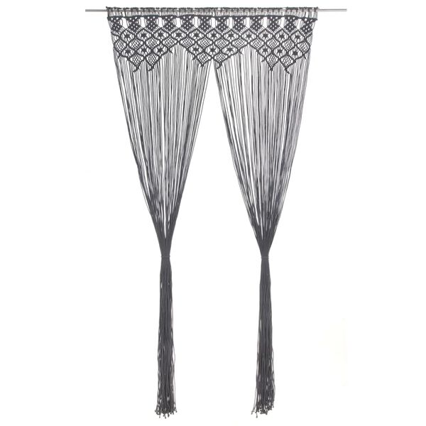 vidaXL Macrame Curtain Anthracite 140x240 cm Cotton