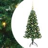 vidaXL Corner Artificial Christmas Tree Green 120 cm PVC and Metal