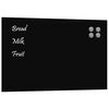 vidaXL Wall-mounted Magnetic Board Black 80x50 cm Tempered Glass