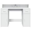 vidaXL Desk with LED Lights White 120x55x91 cm Engineered Wood
