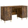 vidaXL Desk Smoked Oak Engineered Wood 142.5 x 50 x 75 cm