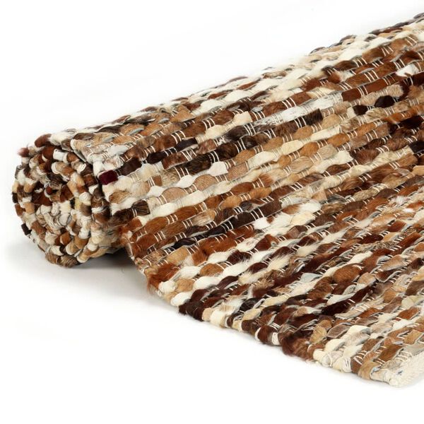 vidaXL Rug Genuine Hair-on Leather 160x230 cm Brown/White