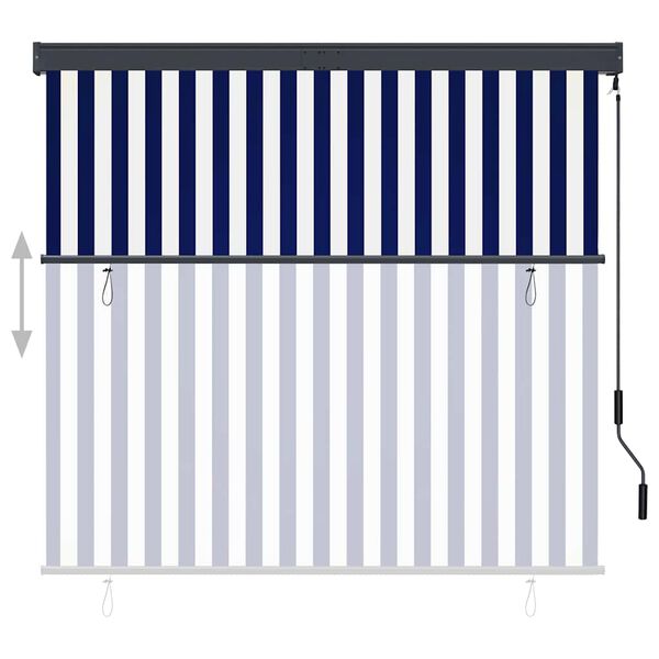 vidaXL Outdoor Roller Blind 160x250 cm Blue and White