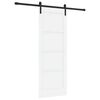 vidaXL Sliding Door White and Black 73.5 x 198.5 cm Solid Pine Wood