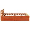 vidaXL Bed Frame with Headboard Wax Brown 140 x 200 cm Solid Pine Wood