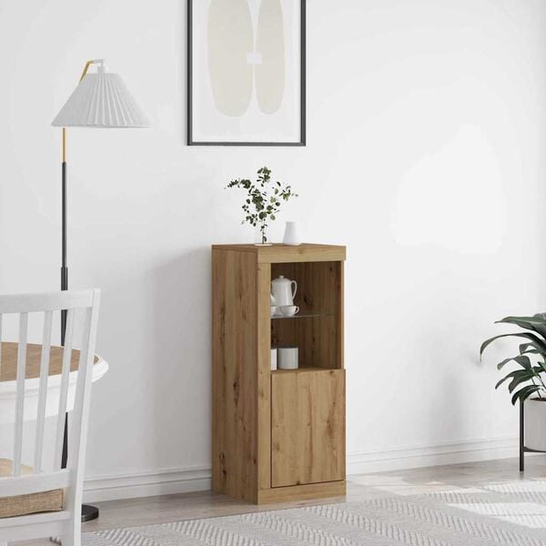 vidaXL LED Sideboard Artisan Oak 41 x 37 x 100 cm Engineered Wood