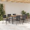 vidaXL Garden Dining Set 7 pcs Black Poly Rattan