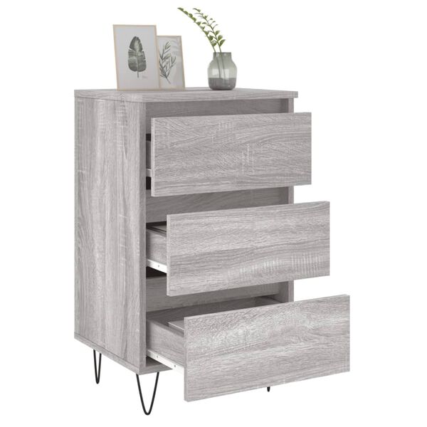 vidaXL Bedside Cabinet Grey Sonoma 40x35x69 cm Engineered Wood