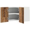 vidaXL Hanging Cabinet with Storage Old Wood and White 57 x 57 x 40 cm