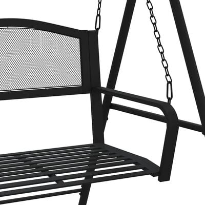 vidaXL Swing Bench 124 cm Black Steel