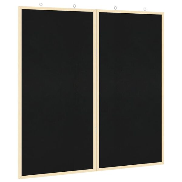 vidaXL Chalkboard Folding Black 80 x 1.4 x 80 cm Solid pine wood