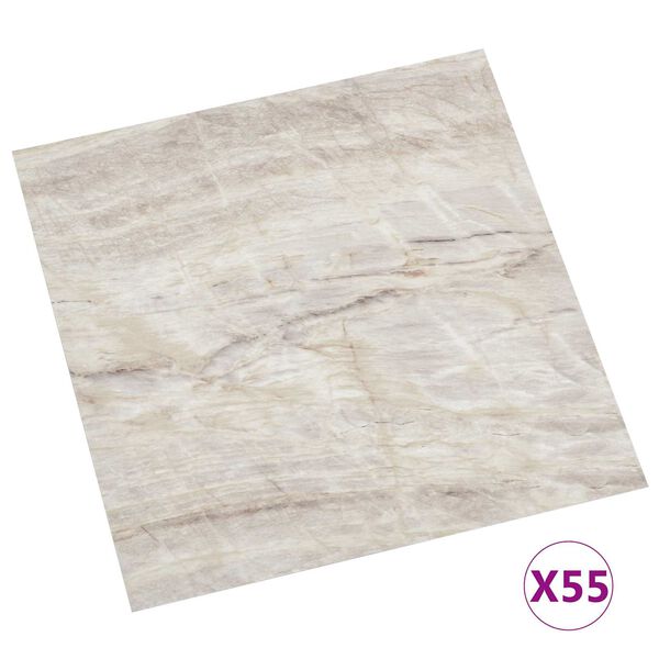 vidaXL Flooring Planks 55 pcs Beige 5.11 m&sup2; PVC