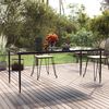 vidaXL Garden Dining Table Black 200x100x74cm Steel and Tempered Glass