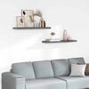 vidaXL Floating Wall Shelves 2 pcs High Gloss Grey 90x23.5x3.8 cm MDF