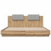 vidaXL Bed Frame with Headboard with Storage Artisan Oak 200 x 200 cm