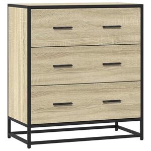 vidaXL Sideboard Sonoma Oak 68x35x76 cm Engineered Wood and Metal
