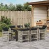 vidaXL Garden Dining Set 9 pcs Light Grey Poly Rattan