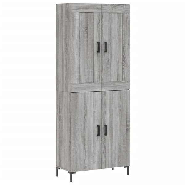 vidaXL Highboard Grey Sonoma 69.5x34x180 cm Engineered Wood