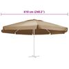 vidaXL Replacement Fabric for Outdoor Parasol Taupe 610 cm