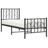 vidaXL Metal Bed Frame without Mattress with Footboard Black 75x190cm