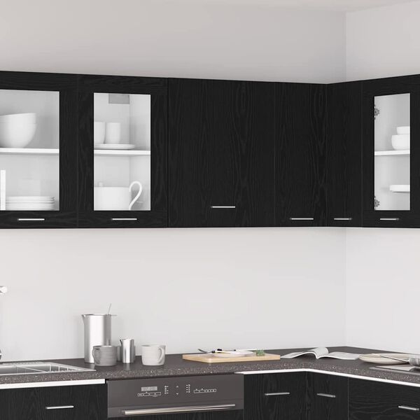 vidaXL Hanging Cabinet Riga Black oak 50 x 31 x 60 cm Engineered Wood