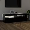 vidaXL TV Cabinet with LED Lights Black 120x35x40 cm