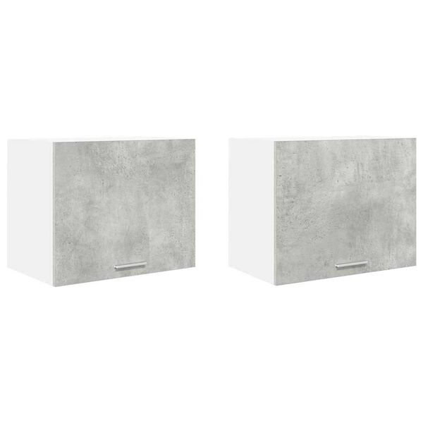 vidaXL Hanging Cabinet 2 pcs Concrete Grey and White 50 x 31 x 40 cm