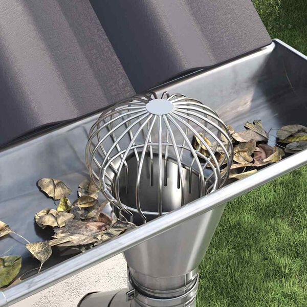 vidaXL Gutter Leaf Guard 8 pcs Silver 160 mm Stainless Steel