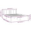 vidaXL Bed Frame without Mattress White 150x200 cm King Size Solid Wood