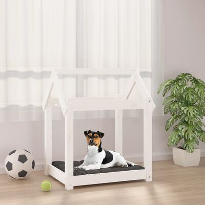 vidaXL Dog Bed White 61x50x70 cm Solid Wood Pine