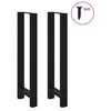 vidaXL Bar Table Legs Black 2 pcs 40x(110-111) cm Steel