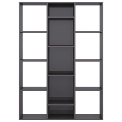 vidaXL Room Divider/Book Cabinet High Gloss Grey 100x24x140 cm Chipboard
