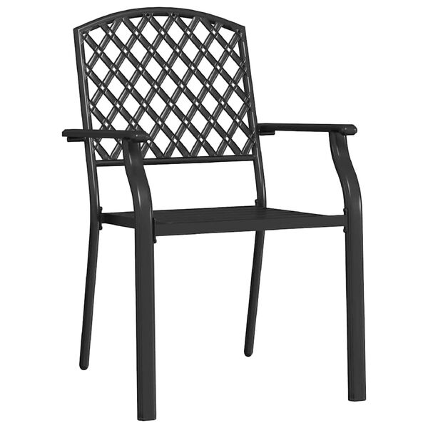 vidaXL Stackable Outdoor Chairs 2 pcs Steel Anthracite